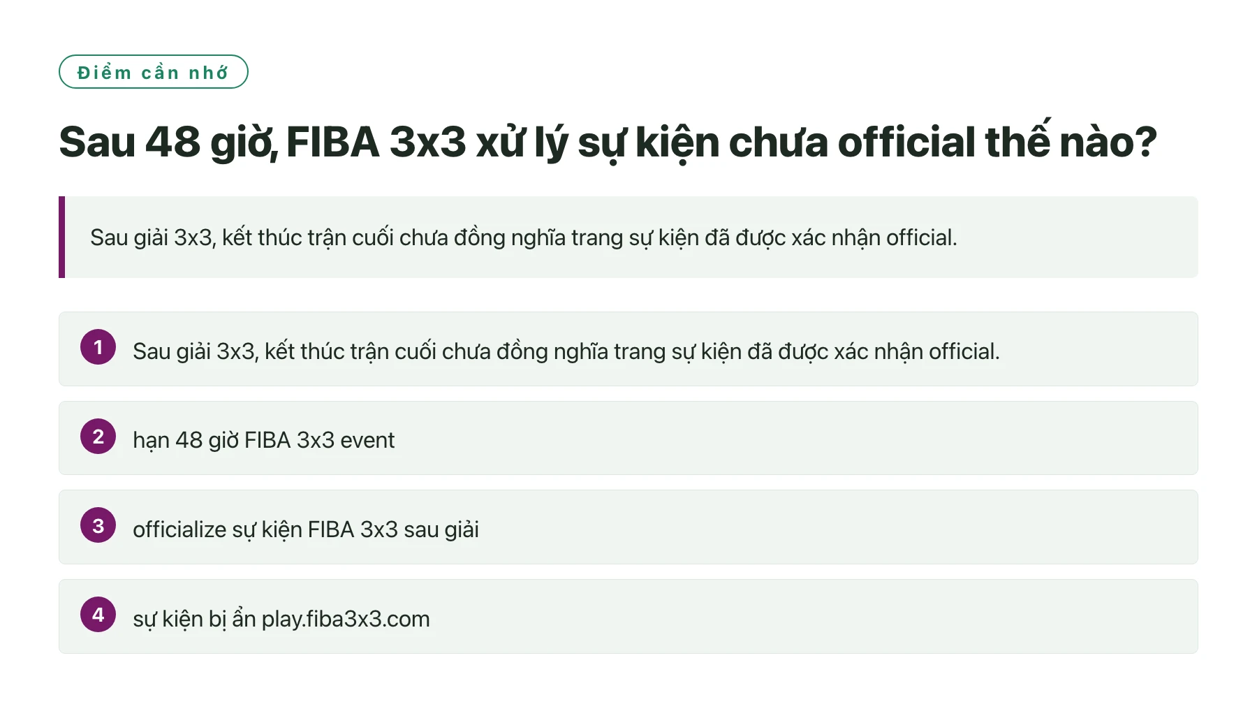 Sau 48 giờ, FIBA 3x3 xử lý sự kiện chưa official thế nào?——全文要点速览